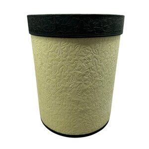 large VTG hat box Decorative Embossed Floral Patterned Round Storage Lid READ